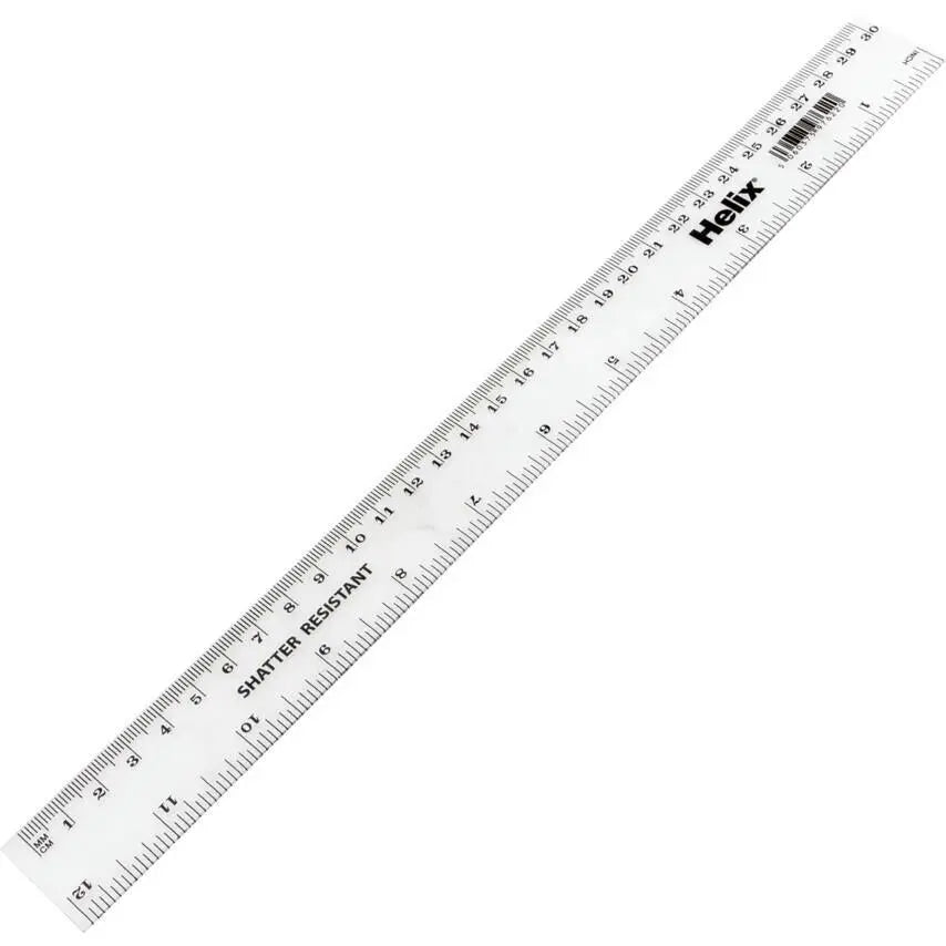 Helix 30CM Clear Ruler | The Dyslexia Shop