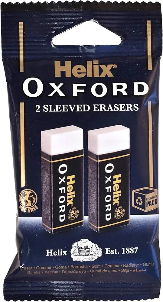 Helix Oxford Erasers – Pack of 2 PVC and Latex-Free Rubbers | The Dyslexia Shop