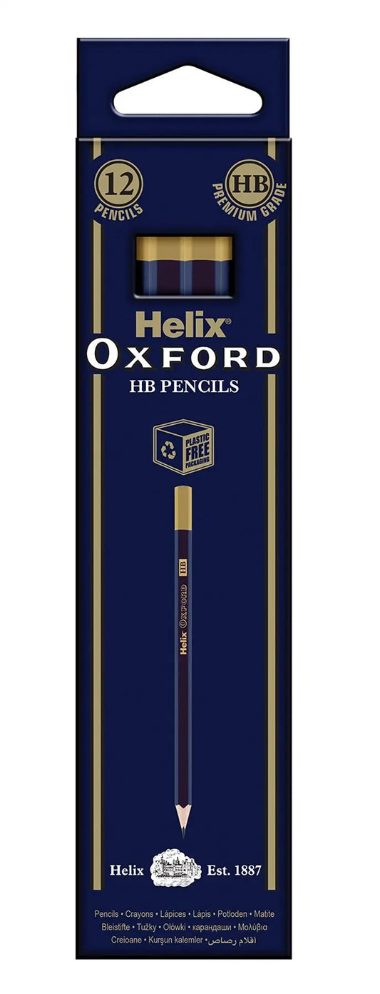 Helix Oxford HB Graphite Pencils – Pack of 12 with Plastic-Free Packaging | The Dyslexia Shop
