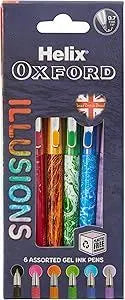 Helix Oxford Illusions Colour Changing Pens – Pack of 6 |  Ink for Fun & Mistake-Free Writing | T...