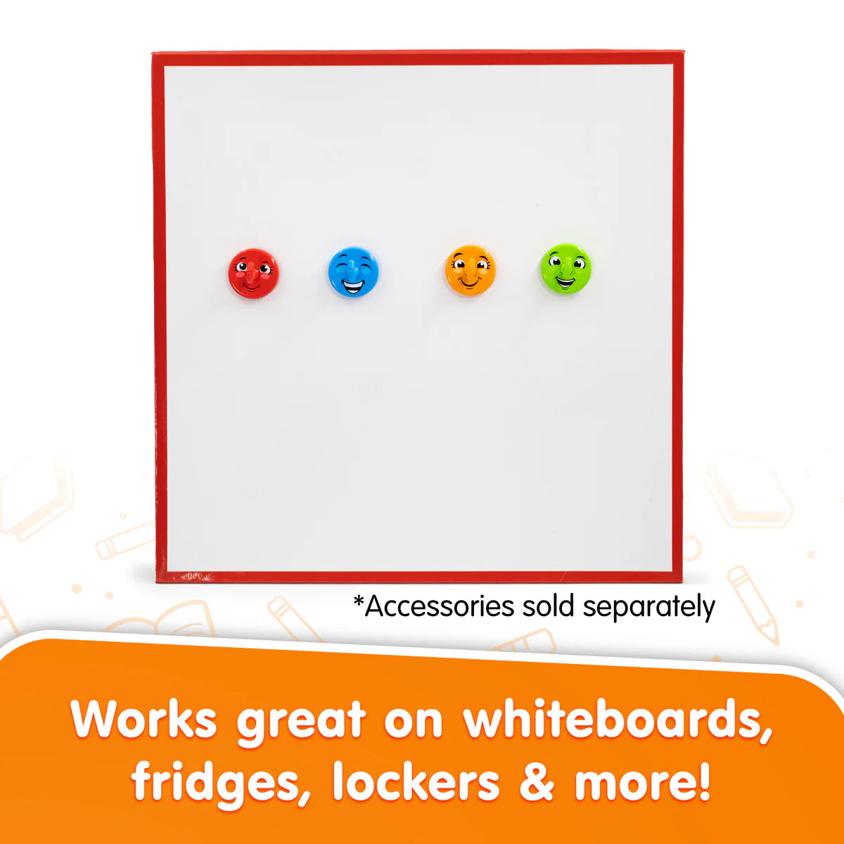 Happy Hooks – Super-Strong Magnetic Hooks for Classroom & Home (Set of 4)