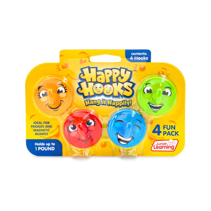Happy Hooks – Super-Strong Magnetic Hooks for Classroom & Home (Set of 4)