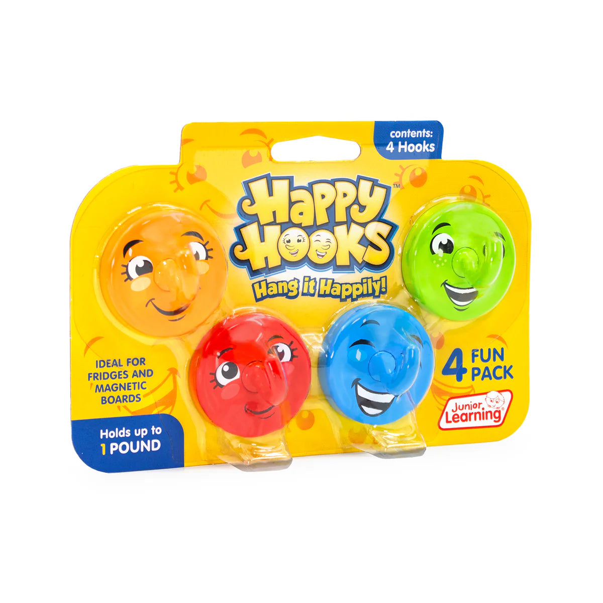 Happy Hooks – Super-Strong Magnetic Hooks for Classroom & Home (Set of 4)