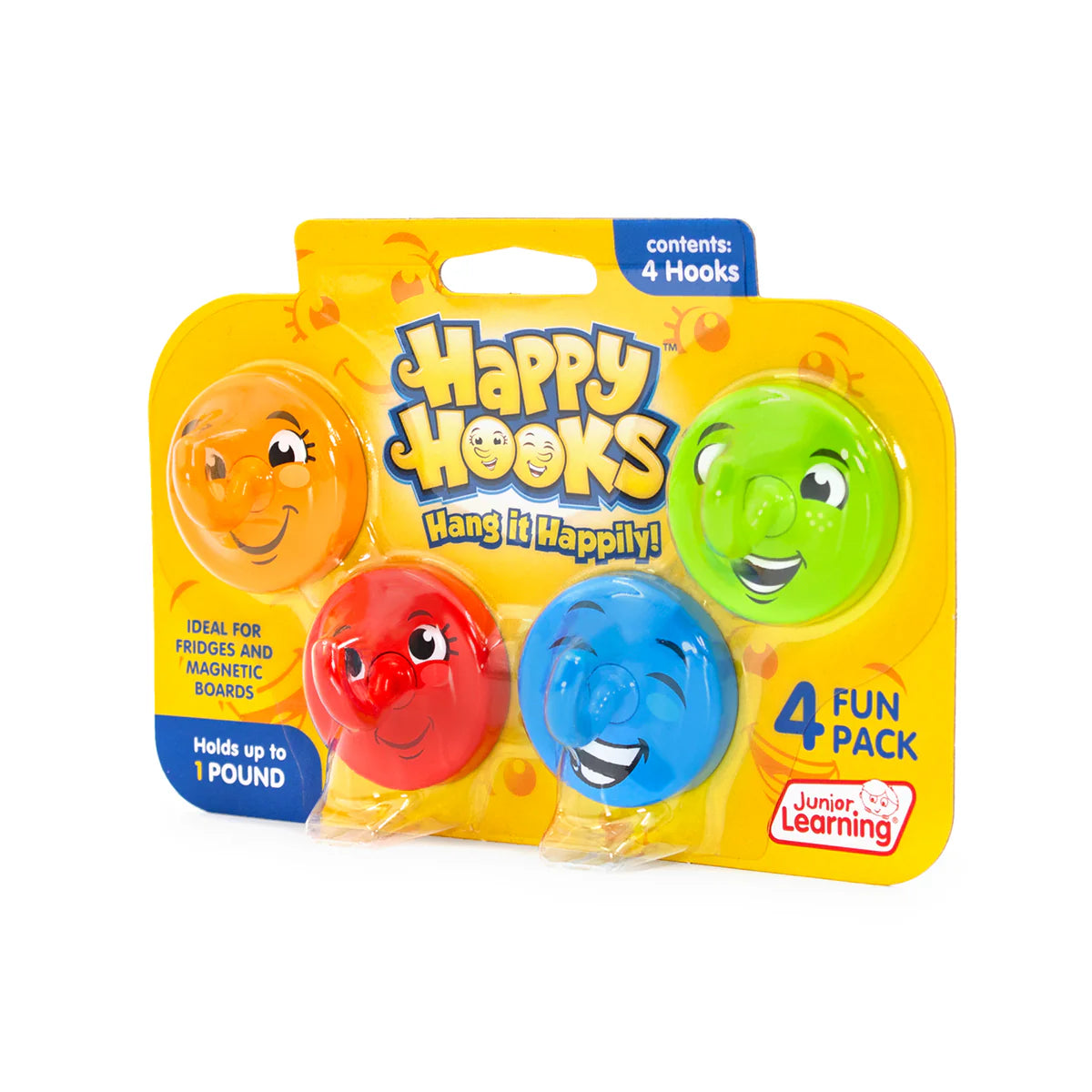 Happy Hooks – Super-Strong Magnetic Hooks for Classroom & Home (Set of 4)