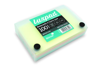 Silvine  Luxpad Notecards & Carry Case – 100 Assorted‑Colour Prompt Cards (6″×4″)