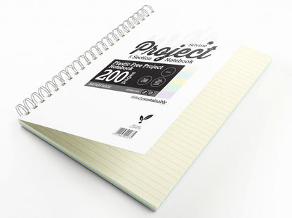 Silvine A4+ Tinted Paper Project Book – 200 Pages – 5 Tinted Sections