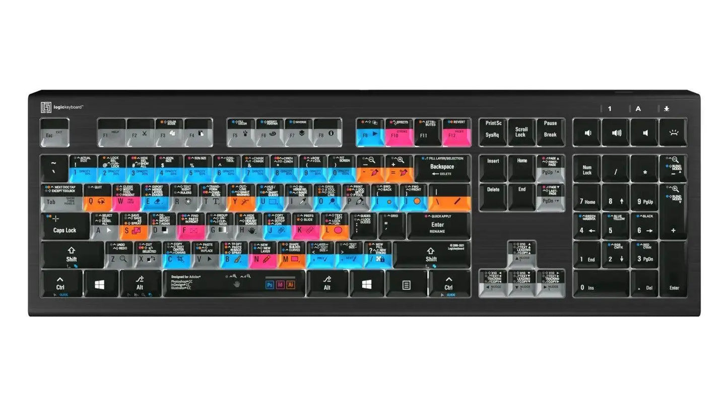 Logickeyboard Adobe Graphic Designer TITAN PC UK Keyboard | The Dyslexia Shop