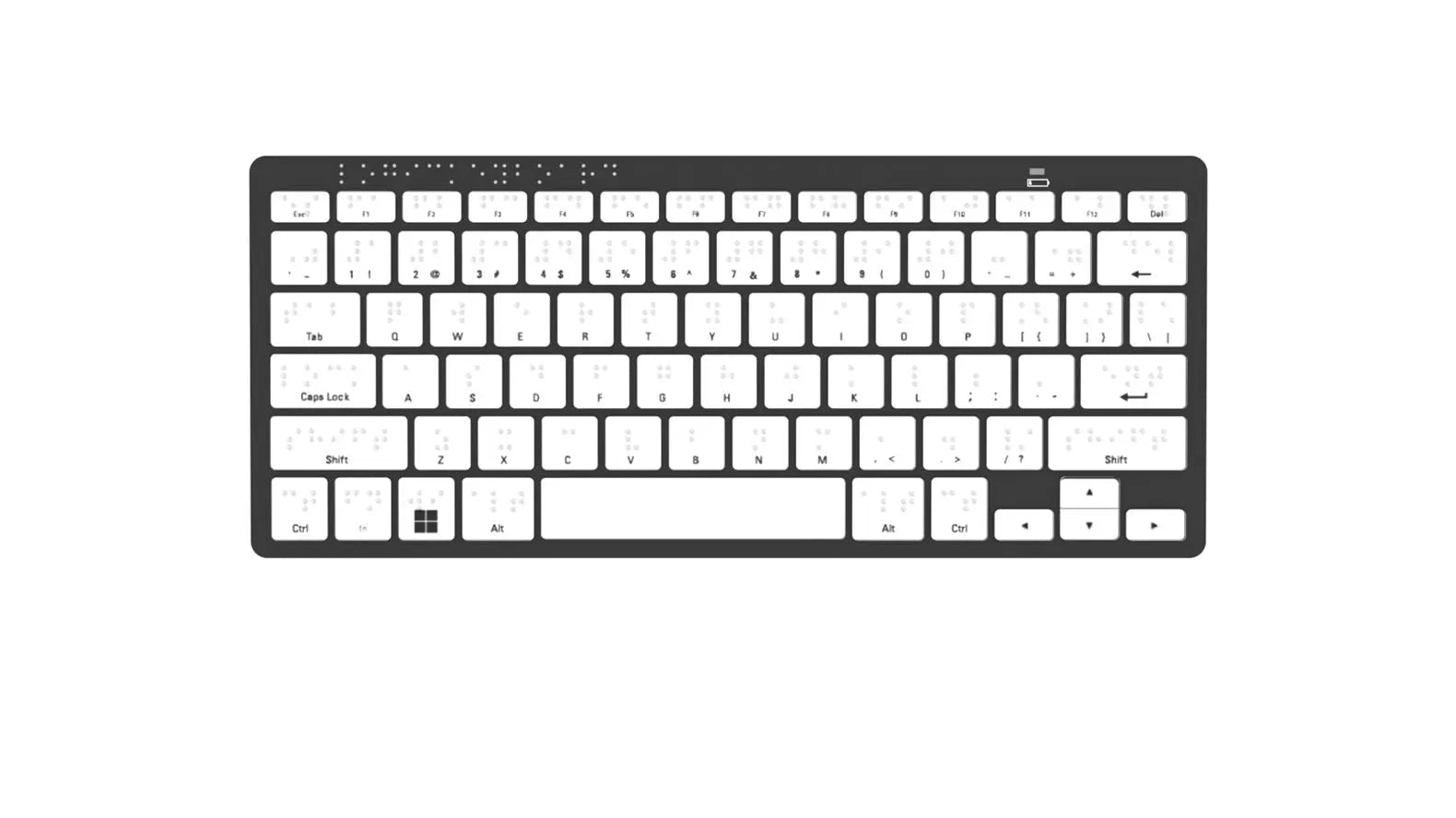 Logickeyboard Braille Mini Bluetooth Keyboard for Windows PC | The Dyslexia Shop