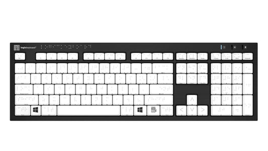 Logickeyboard Braille NERO Slimline Keyboard for Windows PC | The Dyslexia Shop