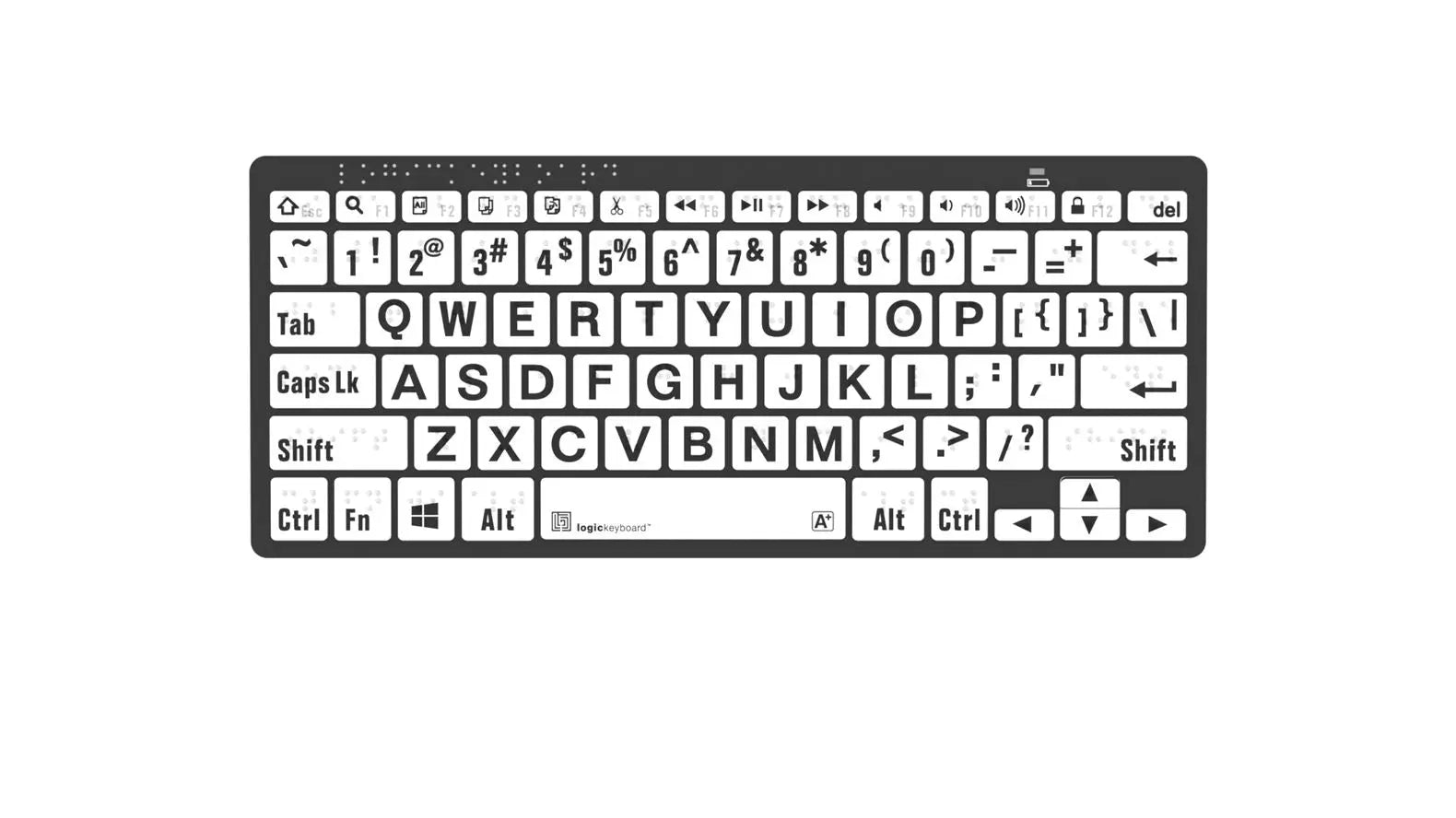 Logickeyboard Braille and Large Print Mini Bluetooth Keyboard for Windows PC | The Dyslexia Shop