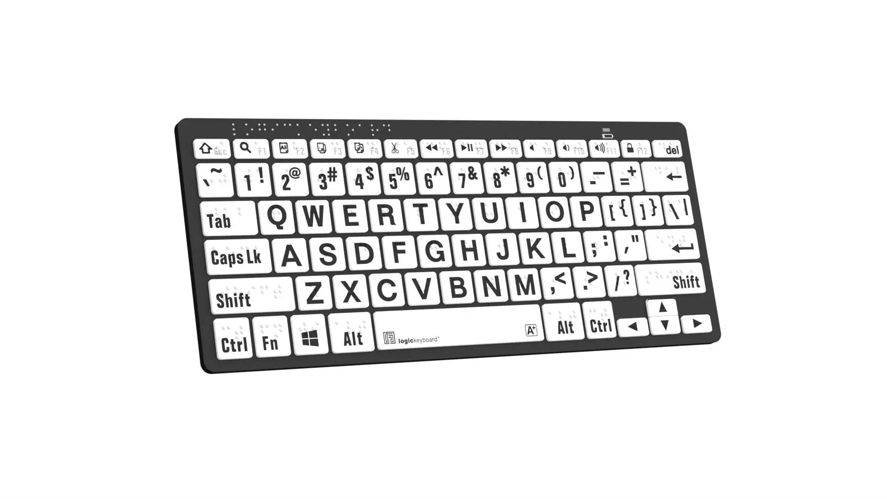 Logickeyboard Braille and Large Print Mini Bluetooth Keyboard for Windows PC | The Dyslexia Shop