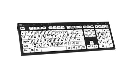 Logickeyboard Braille and Large Print NERO Slimline Keyboard for Windows PC | The Dyslexia Shop