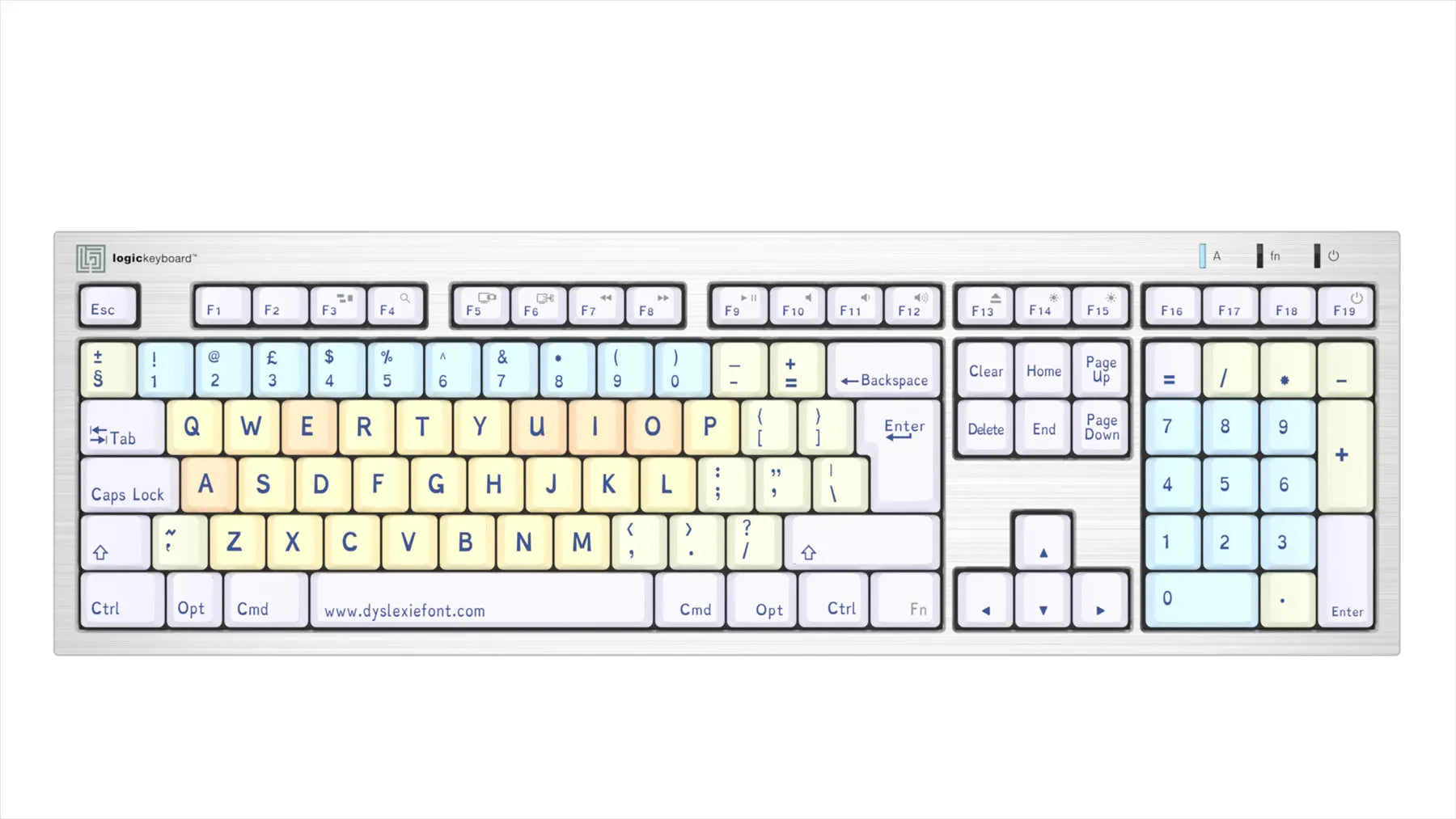 Logickeyboard Dyslexie Keyboard ALBA Mac UK | The Dyslexia Shop