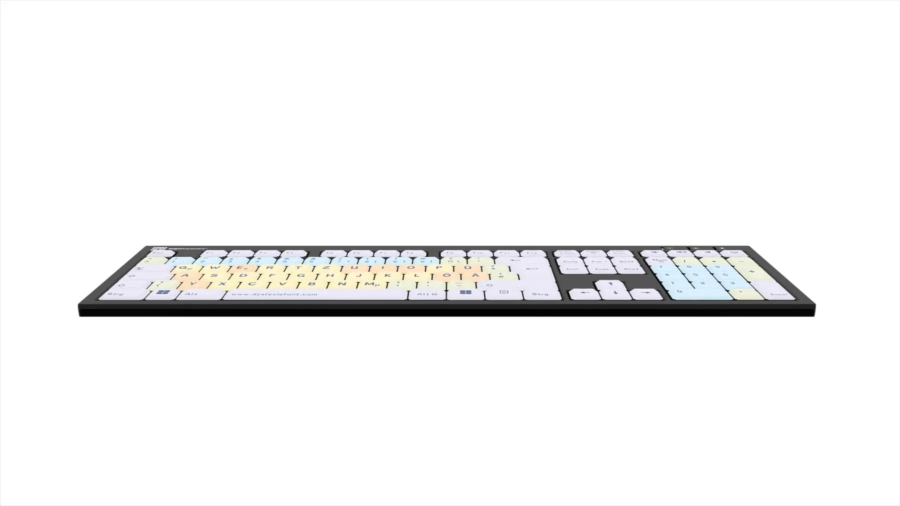 Logickeyboard Dyslexie keyboard NERO PC UK | The Dyslexia Shop