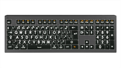 Logickeyboard XLPrint ASTRA2 MAC White on Black UK Keyboard | The Dyslexia Shop