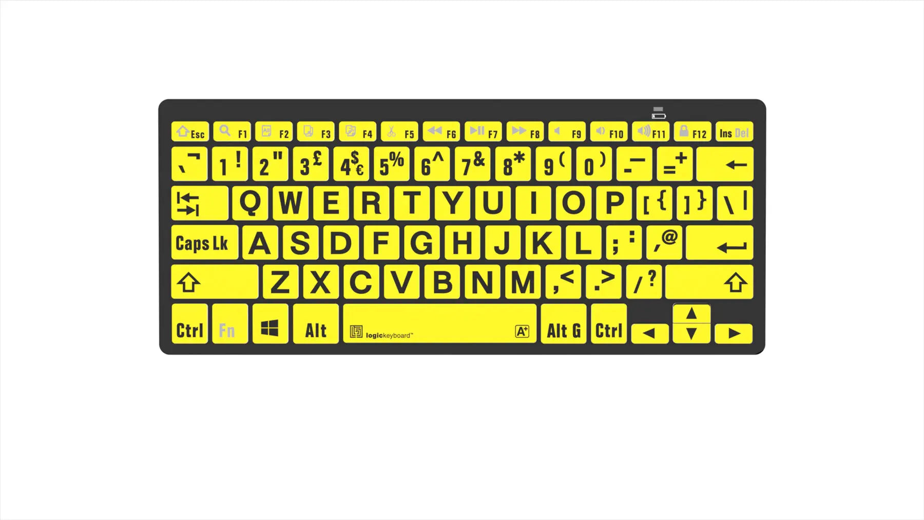 Logickeyboard XLPrint Bluetooth Black on Yellow MAC UK Keyboard | The Dyslexia Shop