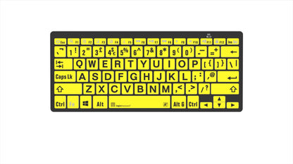 Logickeyboard XLPrint Bluetooth Black on Yellow MAC UK Keyboard | The Dyslexia Shop