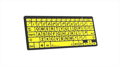 Logickeyboard XLPrint Bluetooth Black on Yellow MAC UK Keyboard | The Dyslexia Shop