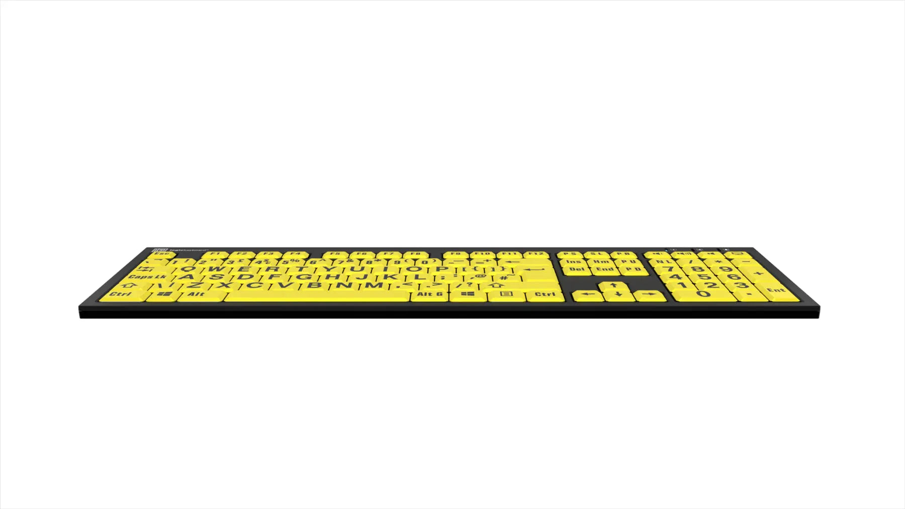 Logickeyboard XLPrint NERO PC Black on Yellow UK VA lo Keyboard | The Dyslexia Shop