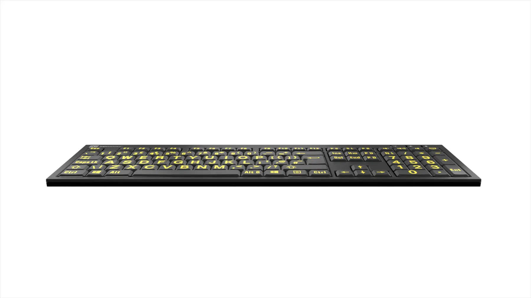 Logickeyboard XLPrint NERO PC Yellow on Black UK Keyboard | The Dyslexia Shop