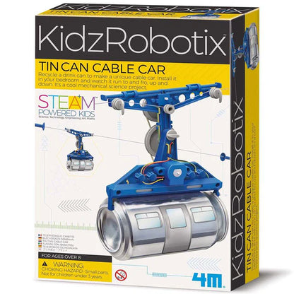 4M KidzRobotix Tin Can Cable Car - Mechanical STEM Toy 8+