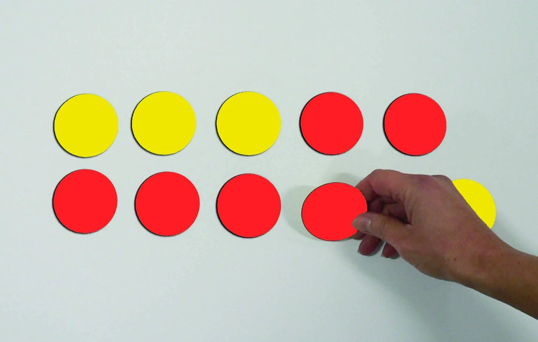 Magnetic Double-sided Counters – Red/yellow - The Dyslexia Shop
