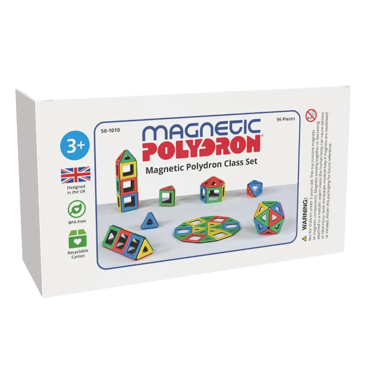 Magnetic Polydron Class Set – 96-Piece Educational Construction Kit for Ages 3+ | The Dyslexia Shop