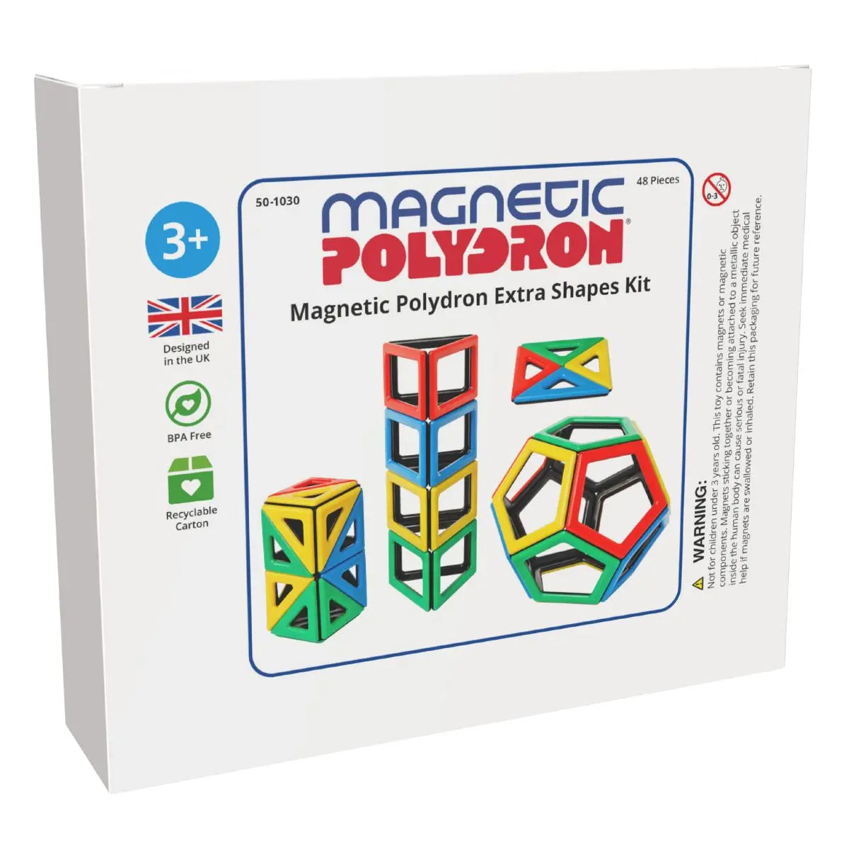 Magnetic Polydron Extra Shapes Set – 48-Piece Educational Construction Kit for Ages 3+ | The Dysl...