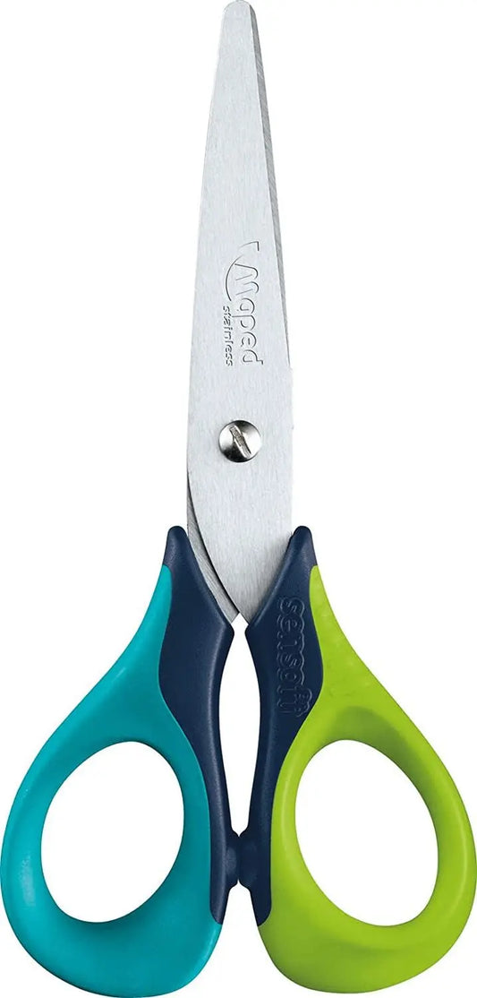 Maped Sensoft 3D Scissors 13cm - Blue/Green - Left Handed | The Dyslexia Shop
