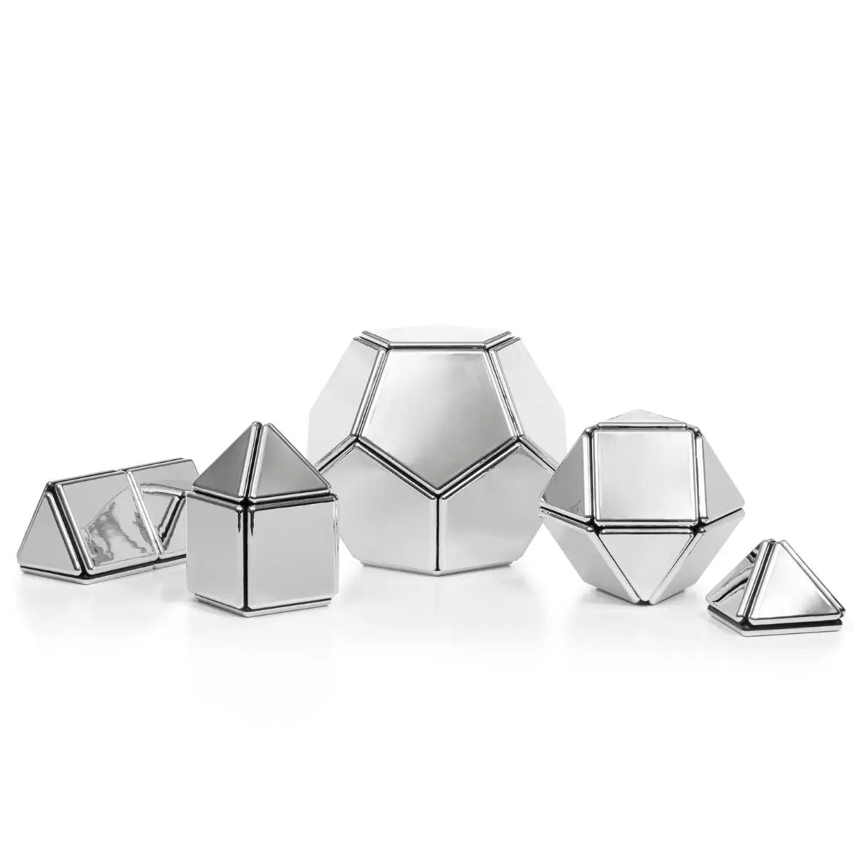 Mirrored Magnetic Polydron – 48-Piece Reflective Educational Construction Set for Ages 3+ | The Dyslexia Shop