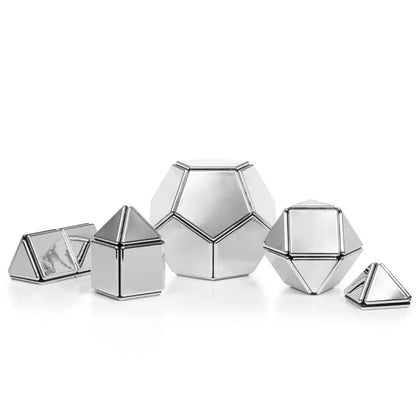 Mirrored Magnetic Polydron – 48-Piece Reflective Educational Construction Set for Ages 3+ | The Dyslexia Shop