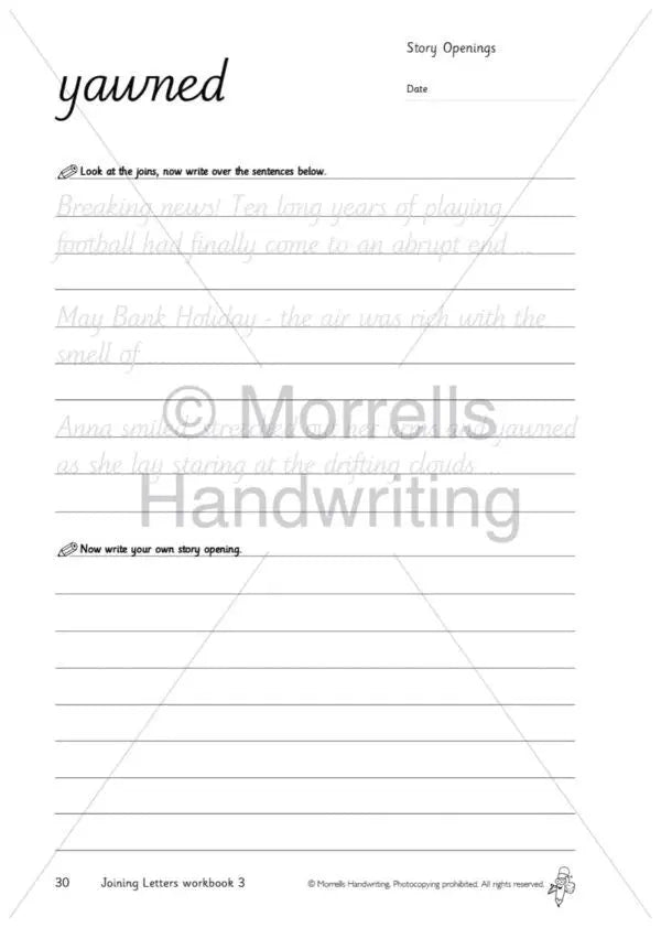 Morrells Joining Letters 3 Sentences | The Dyslexia Shop