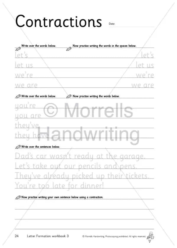 Morrells Letter Formation 3 Sentences | The Dyslexia Shop
