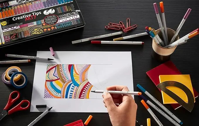 Multi-Tip Pen Set - STABILO Creative Tips - ARTY - Tin of 30 - CLASSIC - Assorted Colours | The D...