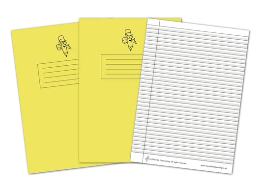 Narrow Lined Handwriting Exercise 2 Book Bundle – Yellow | The Dyslexia Shop