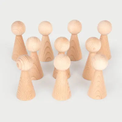 Natural Wooden Figures - Pk10 | The Dyslexia Shop