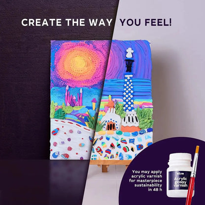 OKTO Air Dry Clay 3D Sensory Art Canvas – Travel Edition | The Dyslexia Shop