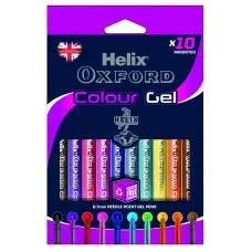 Oxford Gel Pens – Pack of 10 Assorted Colours | Smooth Writing for Notes & Creativity | The Dyslexia Shop