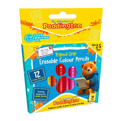 PADDINGTON™ Erasable Tripod Grip Colour Pencils 12 Pack: Ages 2-5 | The Dyslexia Shop