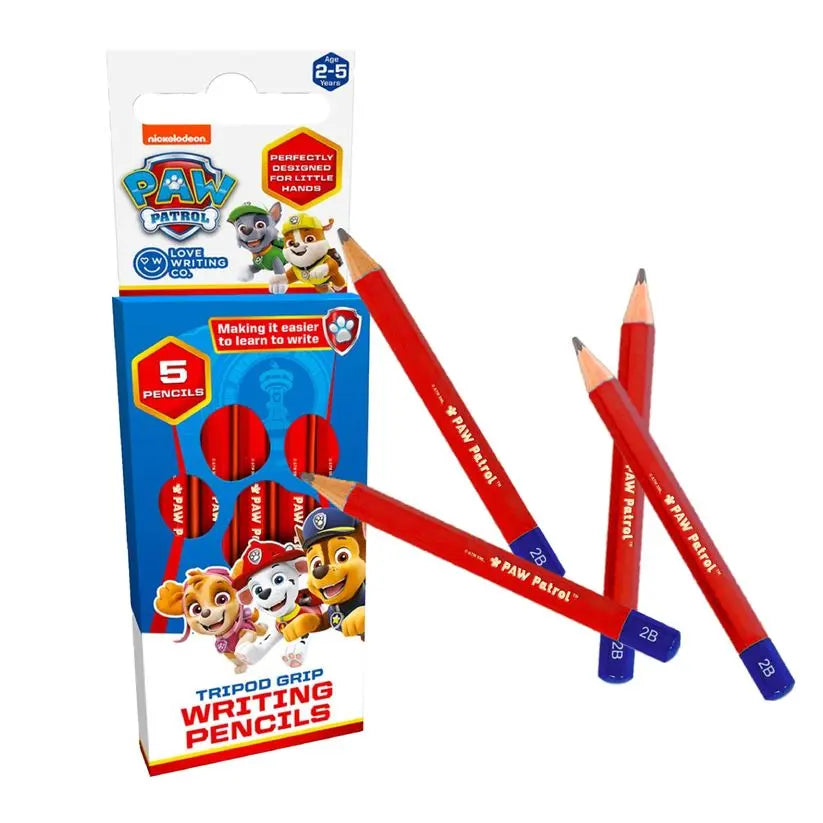 PAW PATROL Tripod Grip Writing Pencils 5 Pack: Ages 2-5 | The Dyslexia Shop