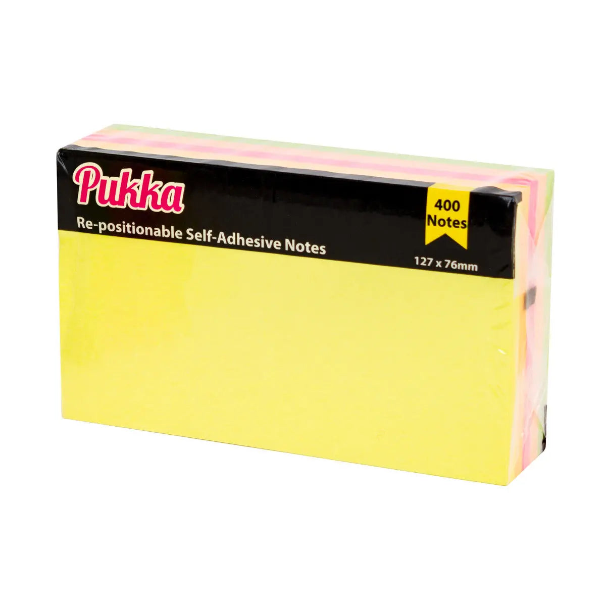 Pukka Pads Long Notes Cube 127 x 76mm – 400 Neon Self-Adhesive Sheets | The Dyslexia Shop