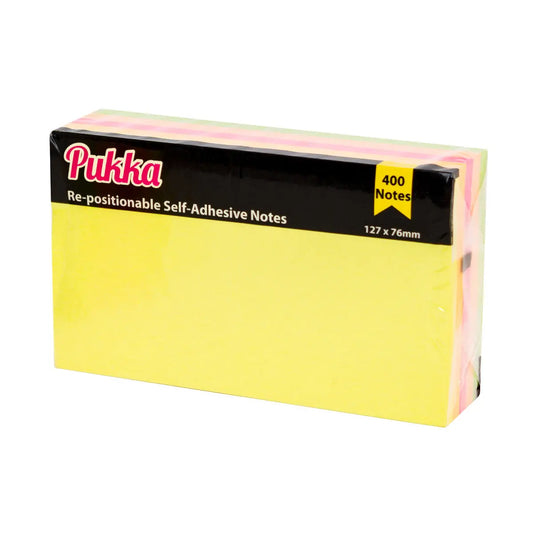 Pukka Pads Long Notes Cube 127 x 76mm – 400 Neon Self-Adhesive Sheets | The Dyslexia Shop