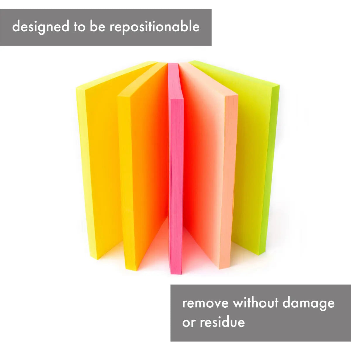 Pukka Pads Long Notes Cube 127 x 76mm – 400 Neon Self-Adhesive Sheets | The Dyslexia Shop
