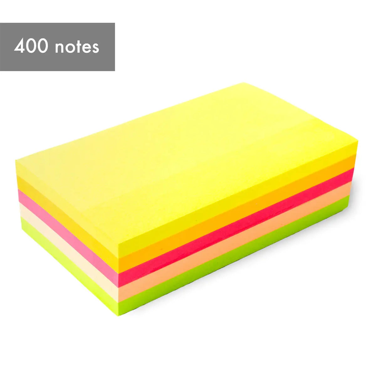 Pukka Pads Long Notes Cube 127 x 76mm – 400 Neon Self-Adhesive Sheets | The Dyslexia Shop