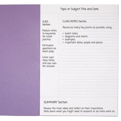 RHINO A4 Cornell Exercise Book 80 Page Purple 8mm Ruled | The Dyslexia Shop