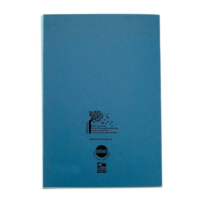 RHINO A4 Tinted Exercise Book Blue Paper - 12mm Lined + Margin | 48pg/10pk | The Dyslexia Shop
