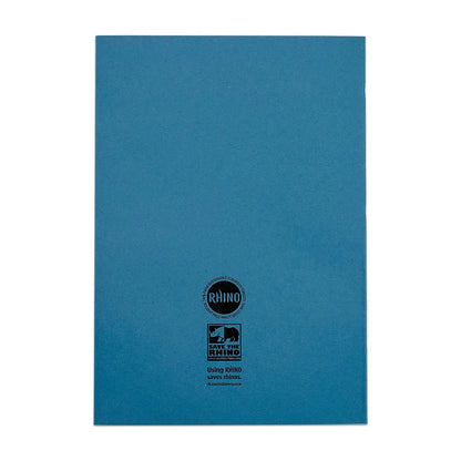 RHINO A4 Tinted Exercise Book Blue Paper - 8mm Lined + Margin | 48pg/10pk | The Dyslexia Shop