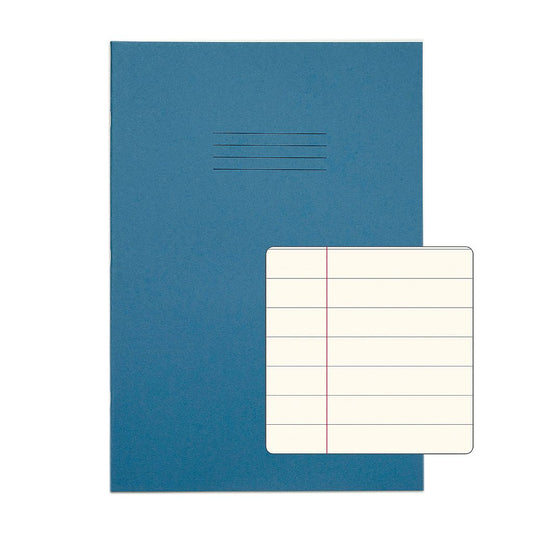 RHINO A4 Tinted Exercise Book Cream Paper - 12mm Lined + Margin | 48pg/10pk | The Dyslexia Shop