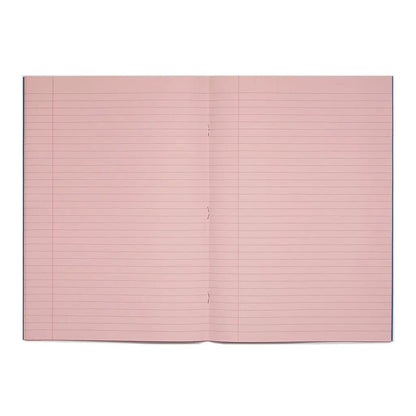 RHINO A4 Tinted Exercise Book Pink Paper - 8mm Lined + Margin | 48pg/10pk | The Dyslexia Shop