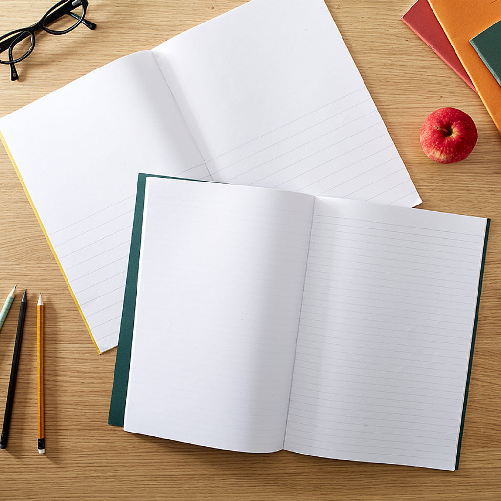 RHINO A5+ 9 x 7 Oversized Exercise Book - 12mm Lined/Blank Alternate | 48pg/10pk | The Dyslexia Shop